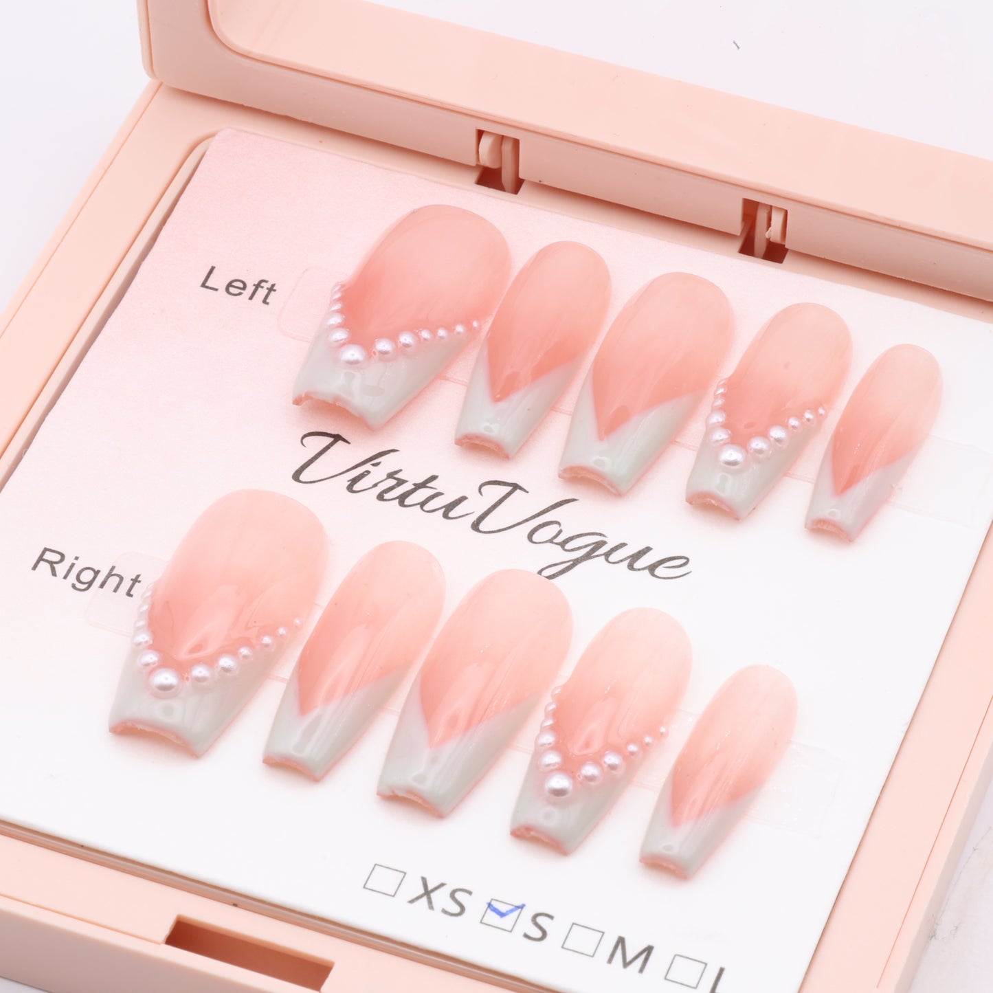 Peach Pearl French Tip - VirtuVogue