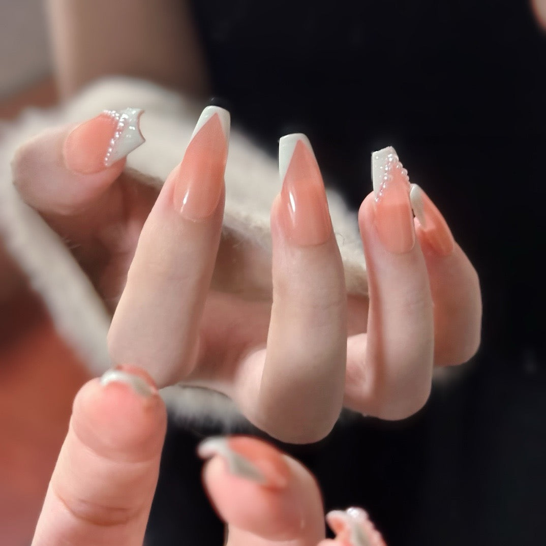 Peach Pearl French Tip - VirtuVogue