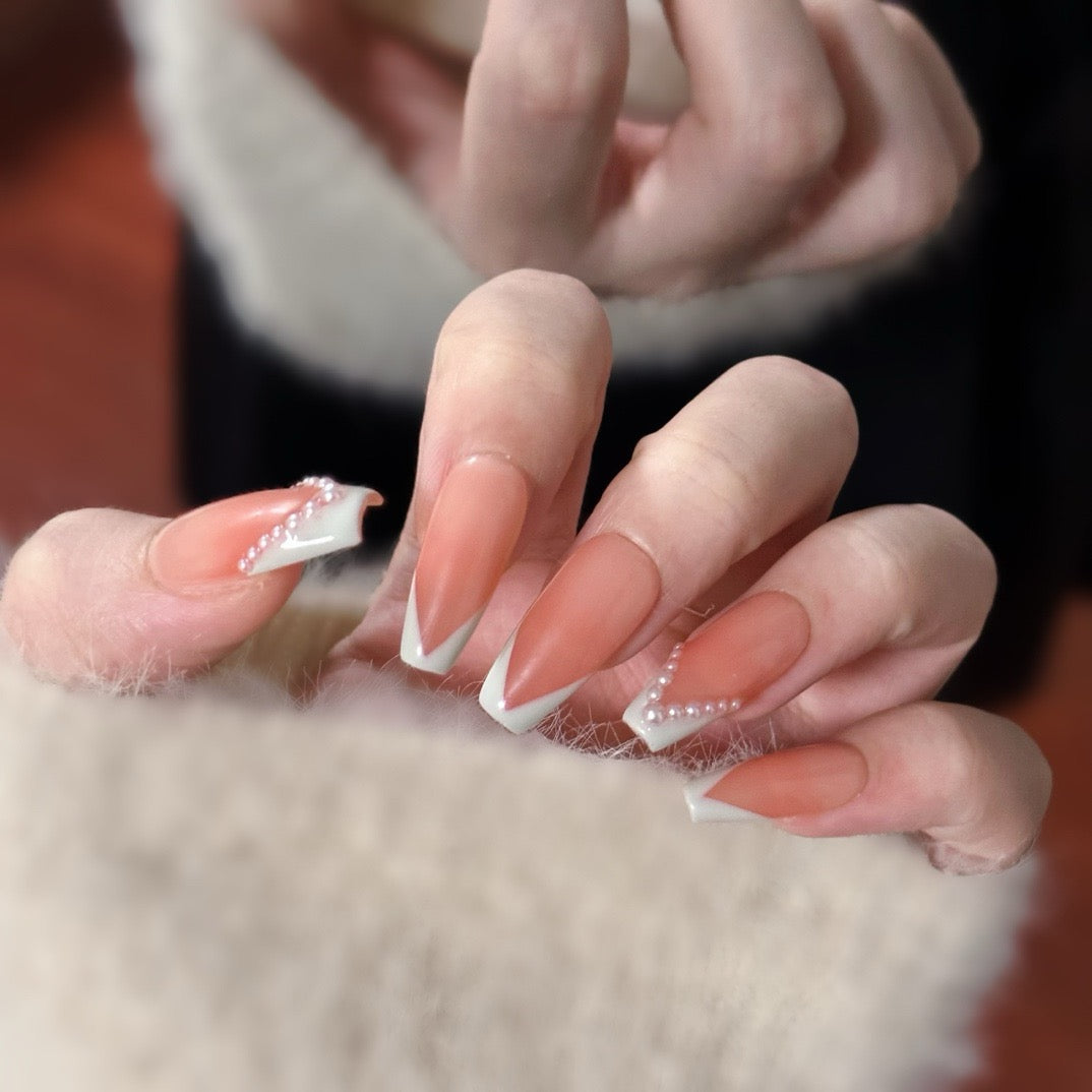 Peach Pearl French Tip - VirtuVogue